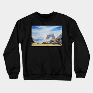 Archway Island, Wharariki Beach, New Zealand Crewneck Sweatshirt